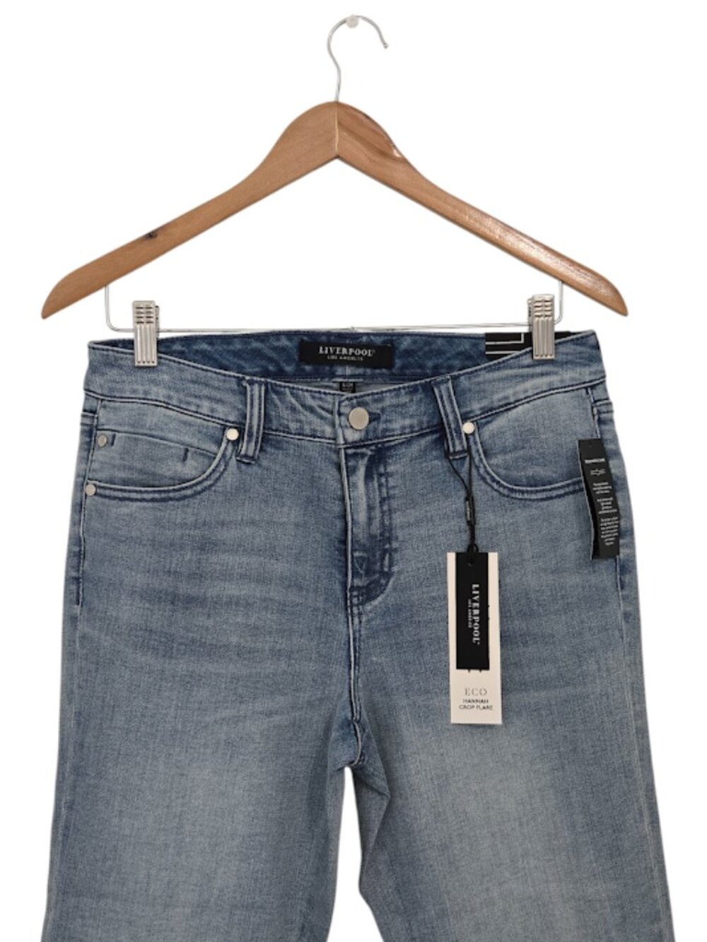 LIVERPOOL Los Angeles Women's Hannah Crop Jeans Crochet Hem Blue Size 8/29 NWT - Picture 4 of 8